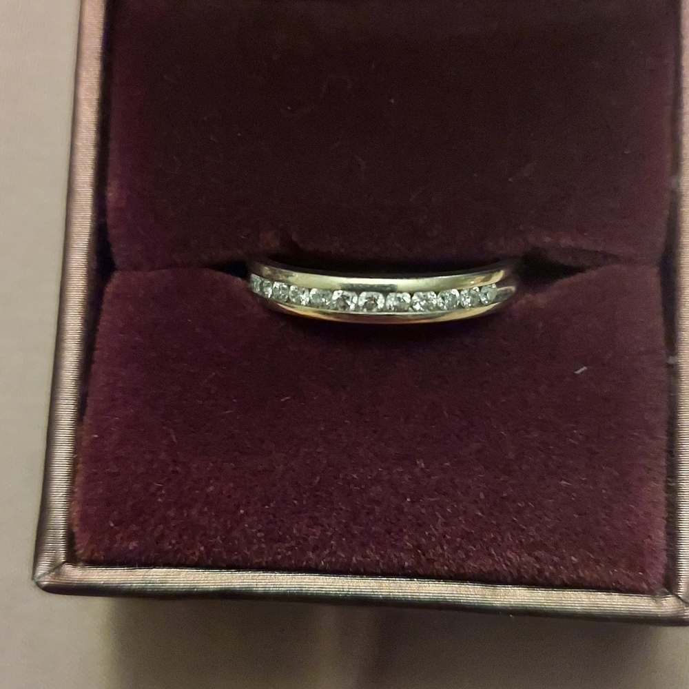 White Gold diamond band, size 7